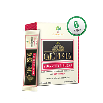 alfa CAFÉ FUSION Signature Blend 6 Cajas de 30 sobres.