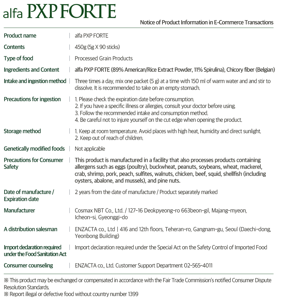 FORTE Supplement Facts