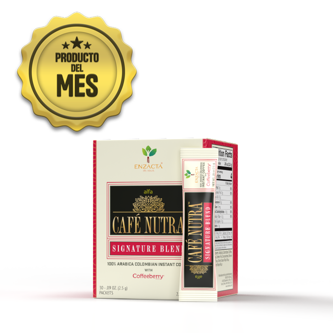 alfa CAFÉ FUSION Signature Blend está hecho con granos de café 100% arábigo colombiano, adicionado con Coffeeberry, para darte sabor, aroma y salud en cada taza.
